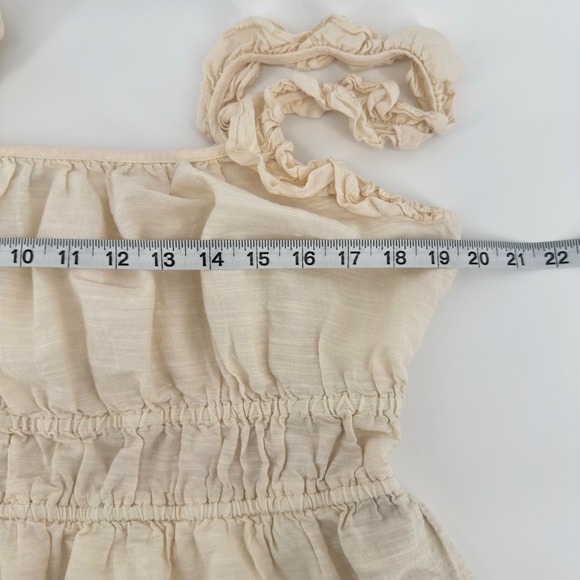 Old Navy Womens XL Ruffled Strap Smocked Waist Eyelet Dress Cream Coquette - Picture 4 of 10